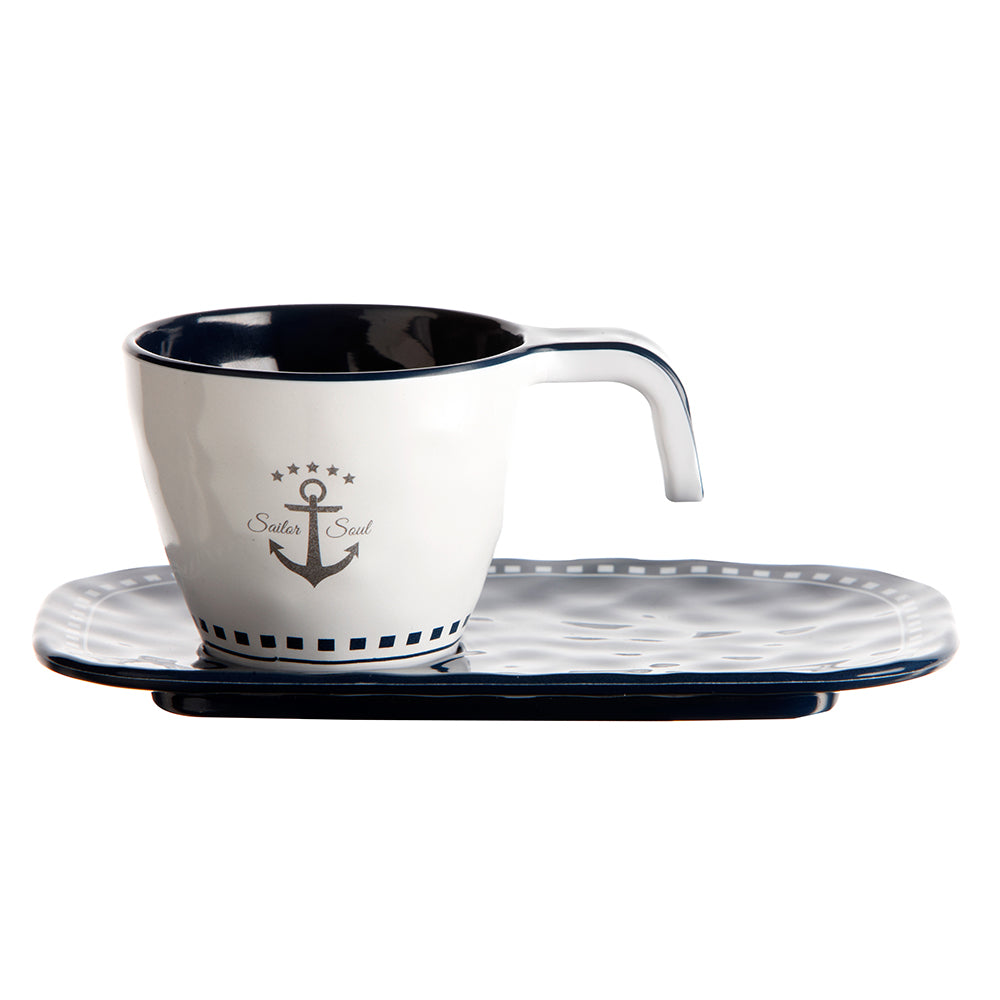 Set de 6 tazas y platos de café de melamina Marine Business - SAILOR SOUL