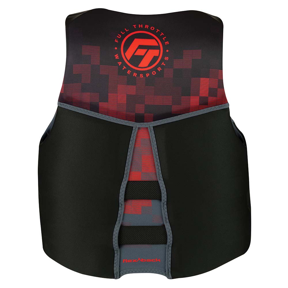 Chaleco salvavidas Full Throttle para hombre, de secado rápido y espalda flexible - S - Negro/Rojo