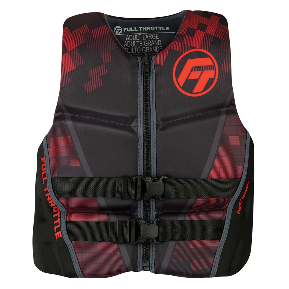 Chaleco salvavidas Full Throttle para hombre, de secado rápido y espalda flexible - S - Negro/Rojo