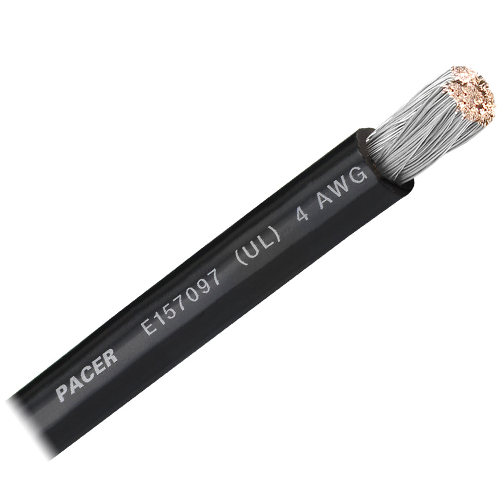 Cable de batería Pacer negro de 4 AWG - Se vende por pie