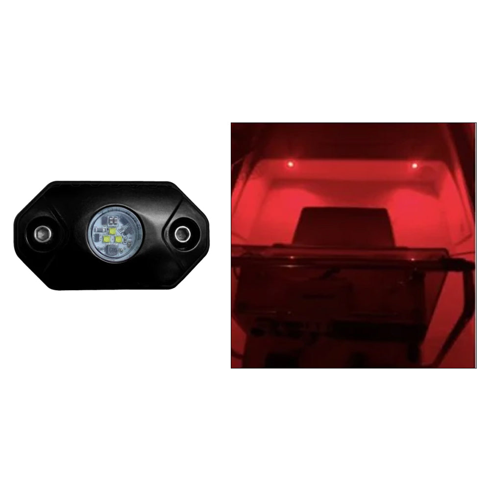 Luz de acento tipo roca Black Oak - Roja - Carcasa negra