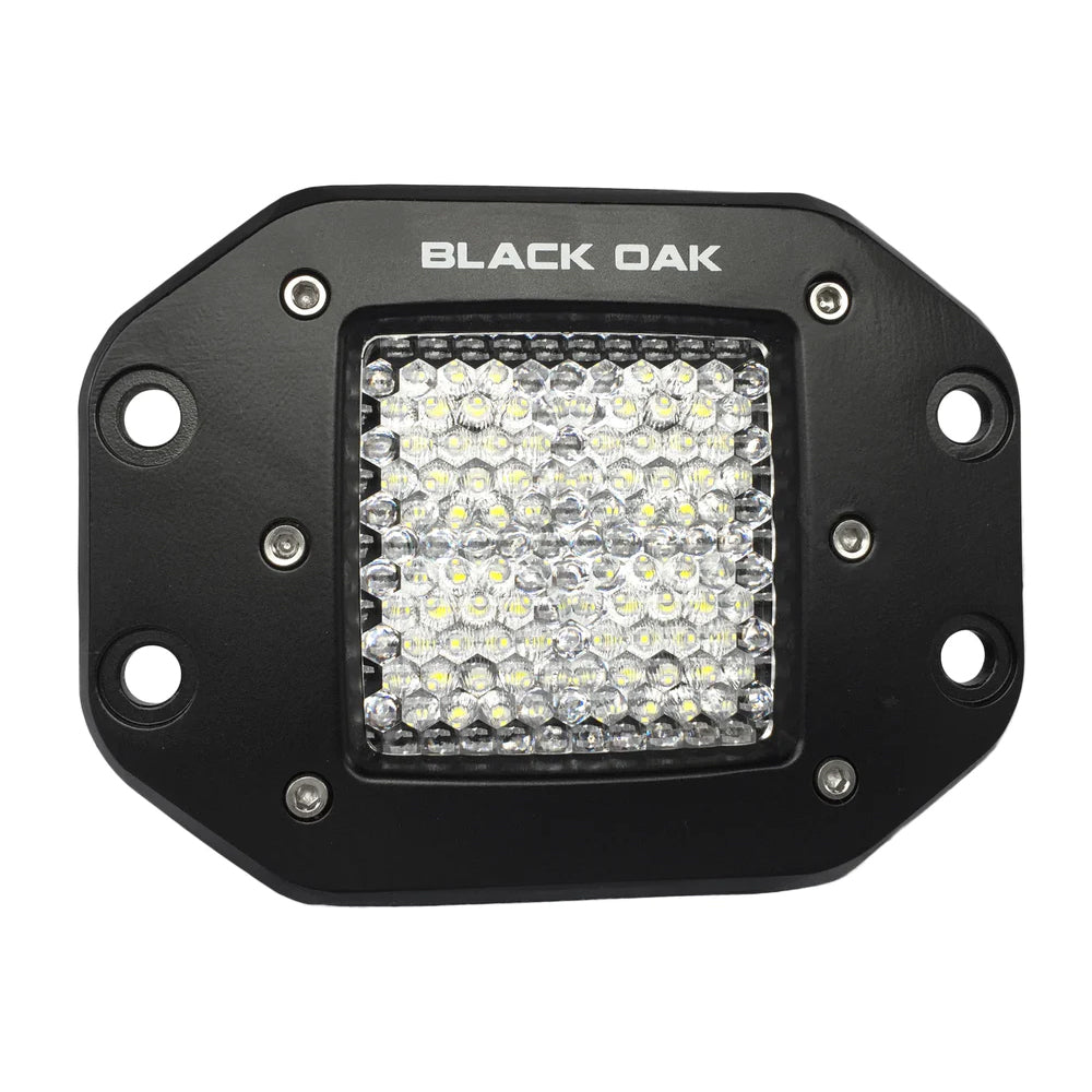 Luz LED empotrada de 2" Black Oak - Óptica de inundación - Carcasa negra - Serie Pro 3.0