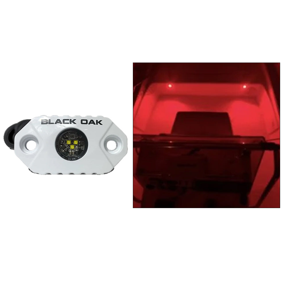 Luz de acento para roca Black Oak - LED rojos - Carcasa blanca