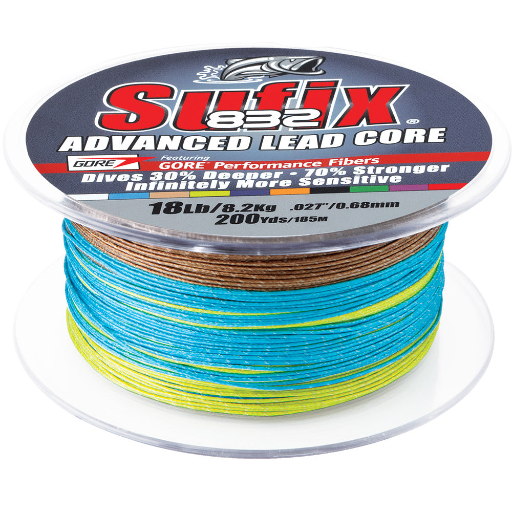 Sufix 832 Advanced Lead Core - 12 lb - 10 colores medidos - 200 yardas
