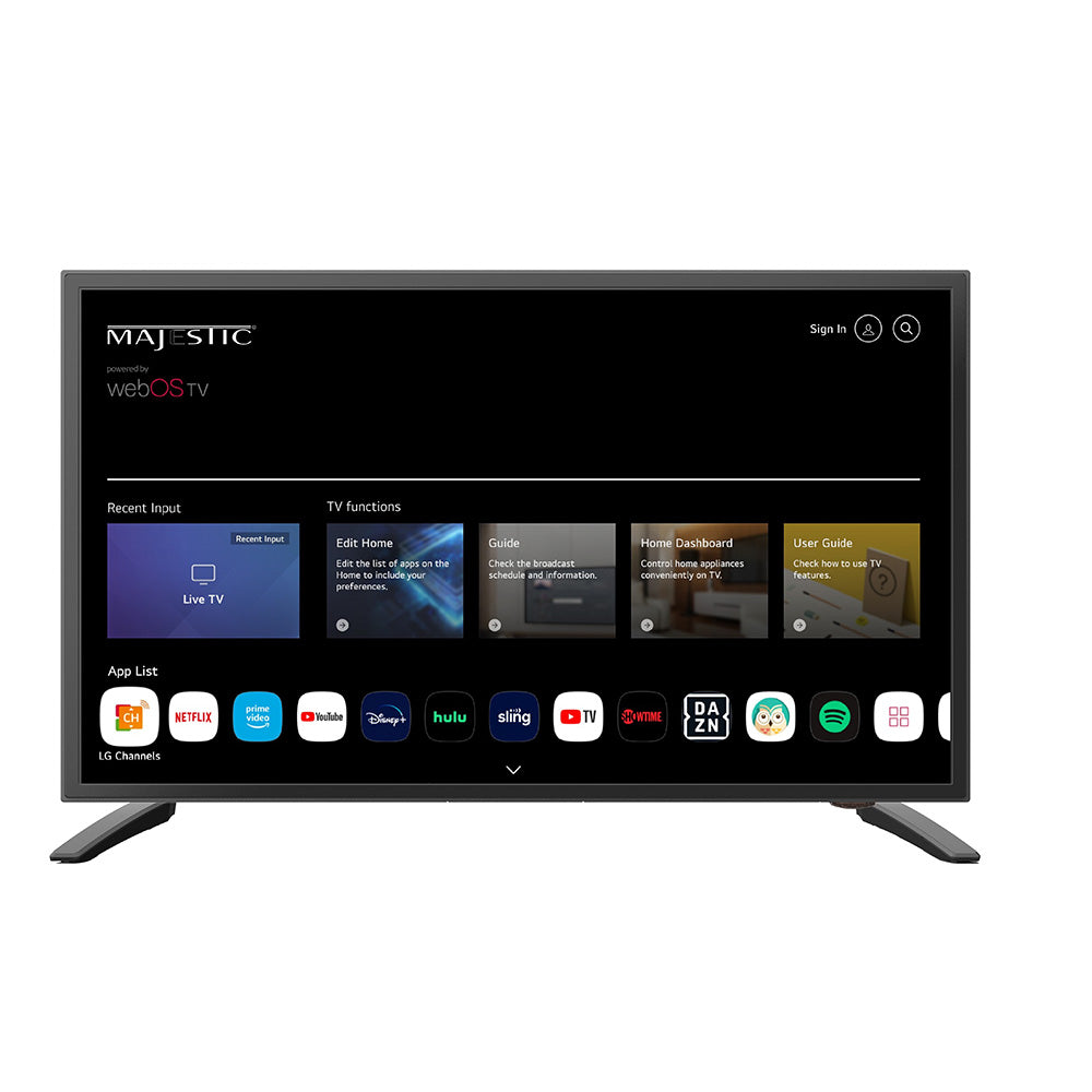 Televisor LED inteligente Majestic de 22" y 12V con WebOS, Mirror Cast y Bluetooth - Solo para Norteamérica