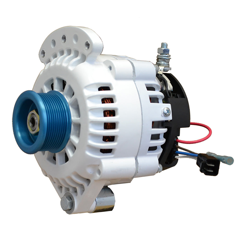 Alternador Balmar 100 AMP 12V con montaje de pivote de 1-2" de pie simple, polea J10 con toma de tierra aislada