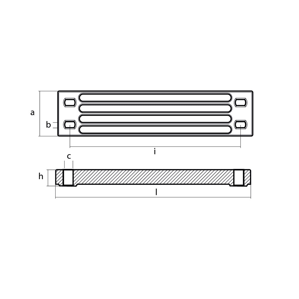 Ánodo de barra de aluminio Tecnoseal para soporte de motor Yamaha