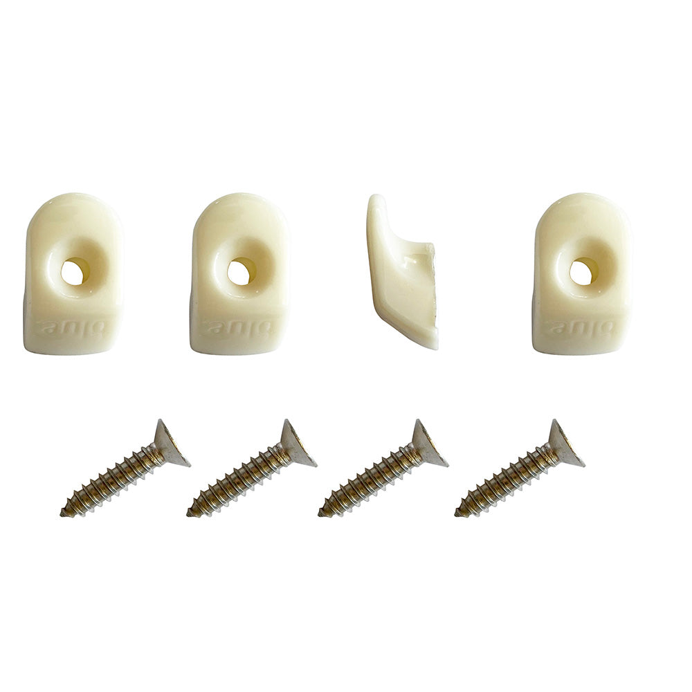 Ganchos y tornillos blancos Blue Performance - 4 piezas
