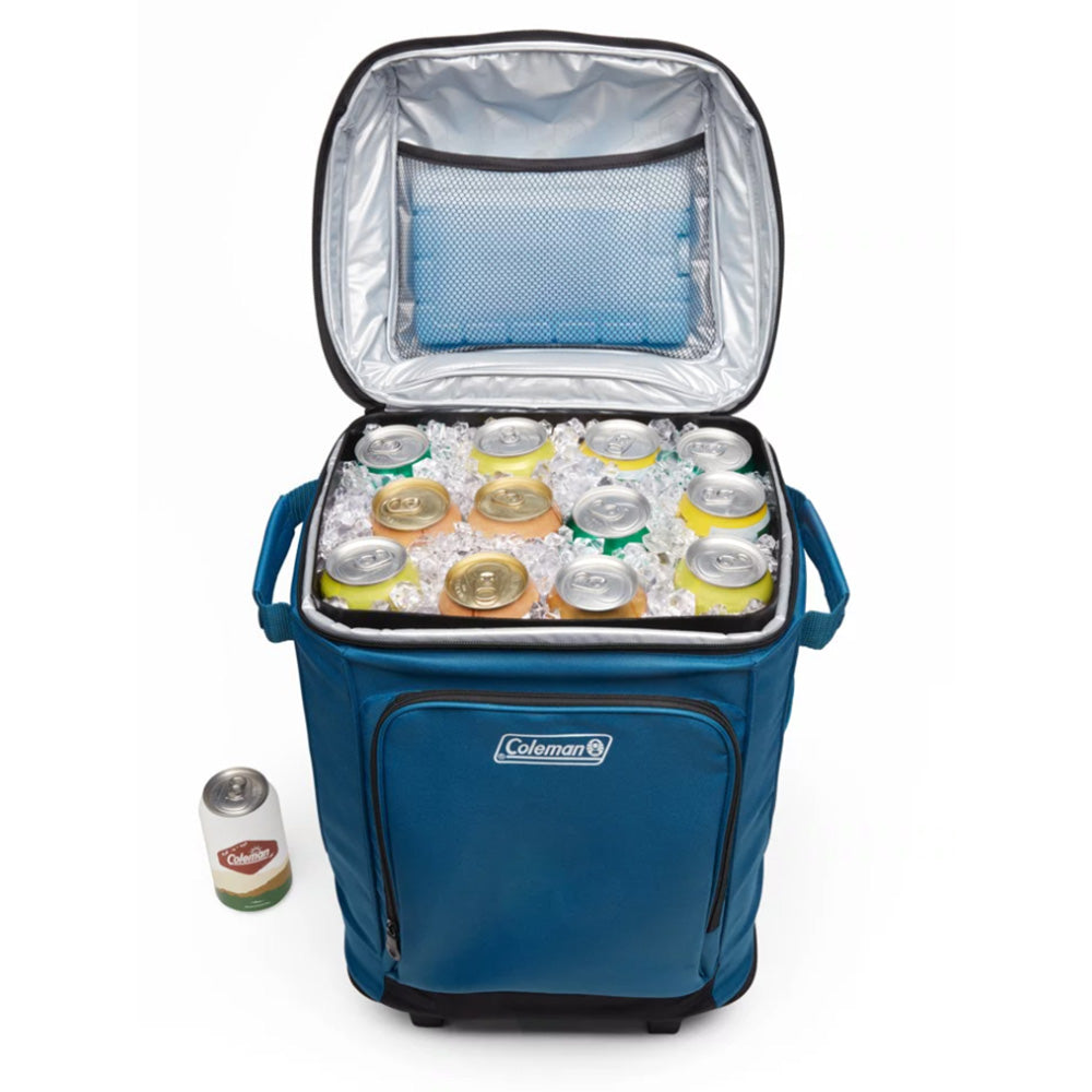 Nevera portátil Coleman CHILLER™ con ruedas, capacidad para 42 latas, diseño flexible - Deep Ocean