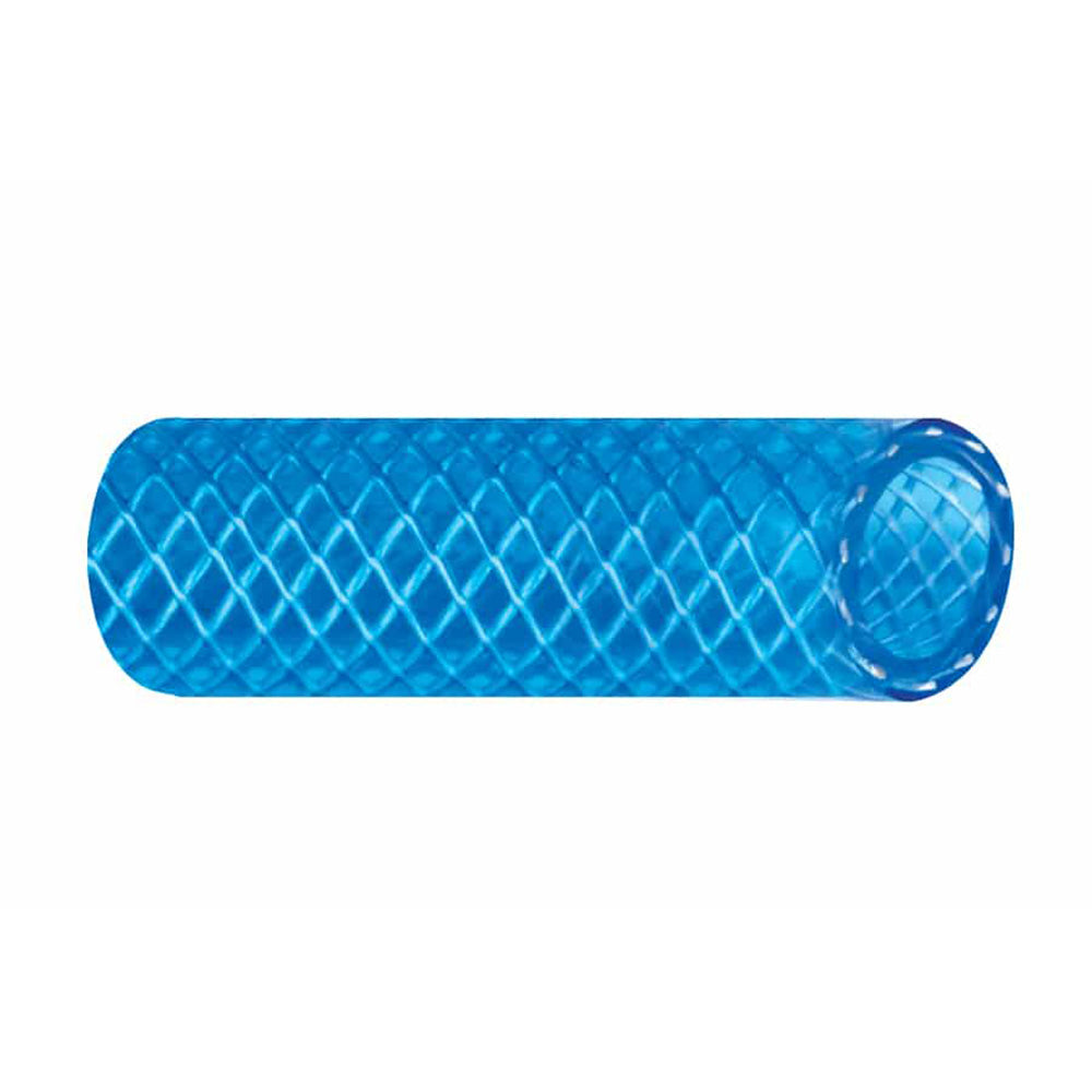 Manguera de PVC reforzado de 3/4" para línea de alimentación de agua fría Trident Marine (apta para la FDA) - Segura para agua potable - Azul traslúcido - Se vende por pie