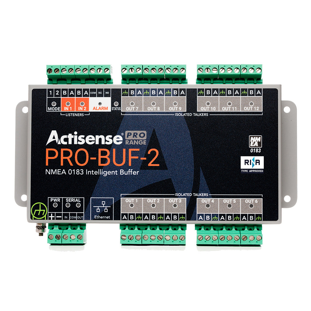 Actisense PRO NMEA 0183 Buffer - 2 OPTO Inputs, 12 ISO-Drive Outputs, Serial Port, Ethernet Port, Pluggable Screw Terminal