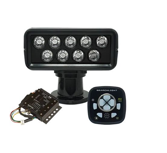 ACR RCL-100 LED Black Searchlight w/URP-103 Wired Point Pad, URC-104 Master Controller