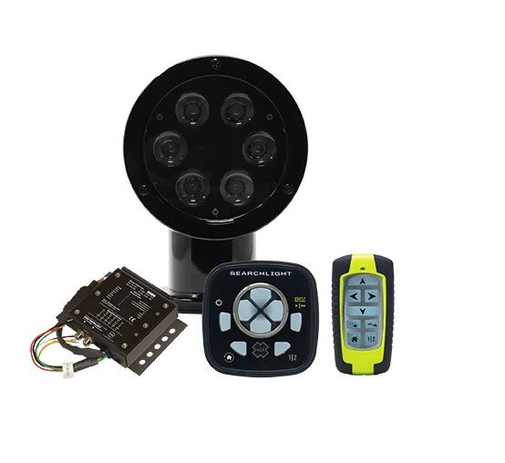 ACR RCL-50 LED Black Searchlight w/URP-103 Wired Point Pad, URC-104 Master Controller & URC-103 Wireless Handheld Remote