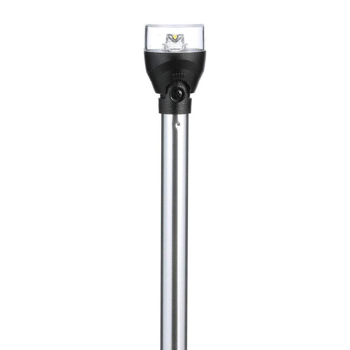 Attwood LightArmor Plug-In All-Around Light - 20" Aluminum Pole - Black Horizontal Composite Base w/Adapter