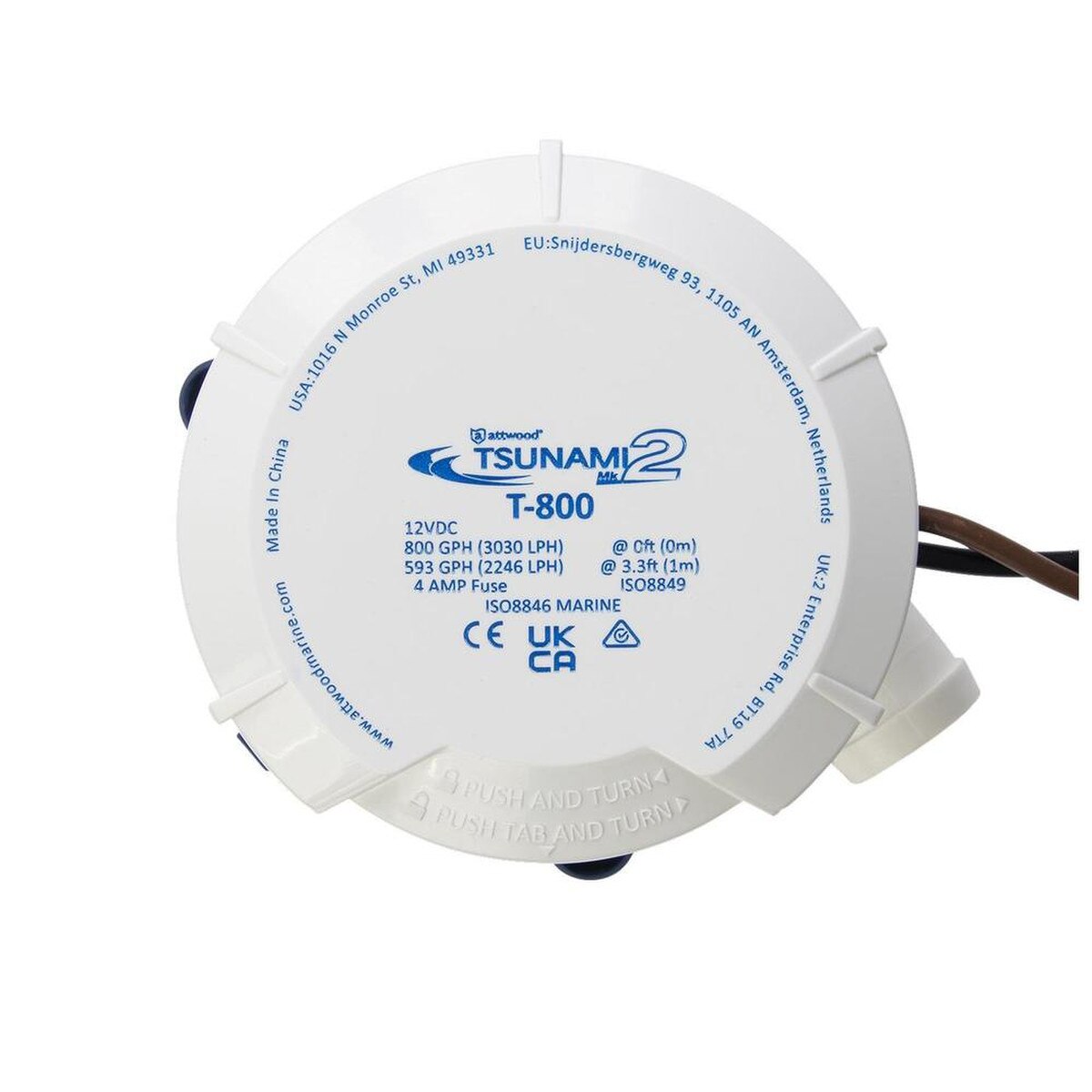 Attwood Tsunami MK2 Manual Bilge Pump - T800 - 800 GPH & 12V