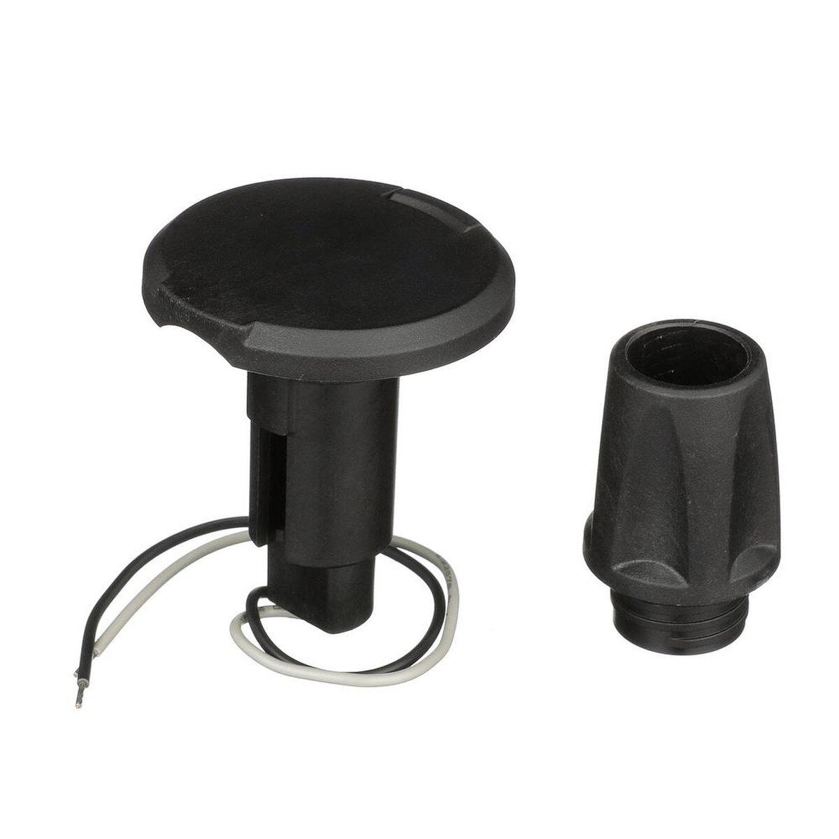 Attwood LightArmor Base Enchufable - 2 Pines - Negro - Redonda