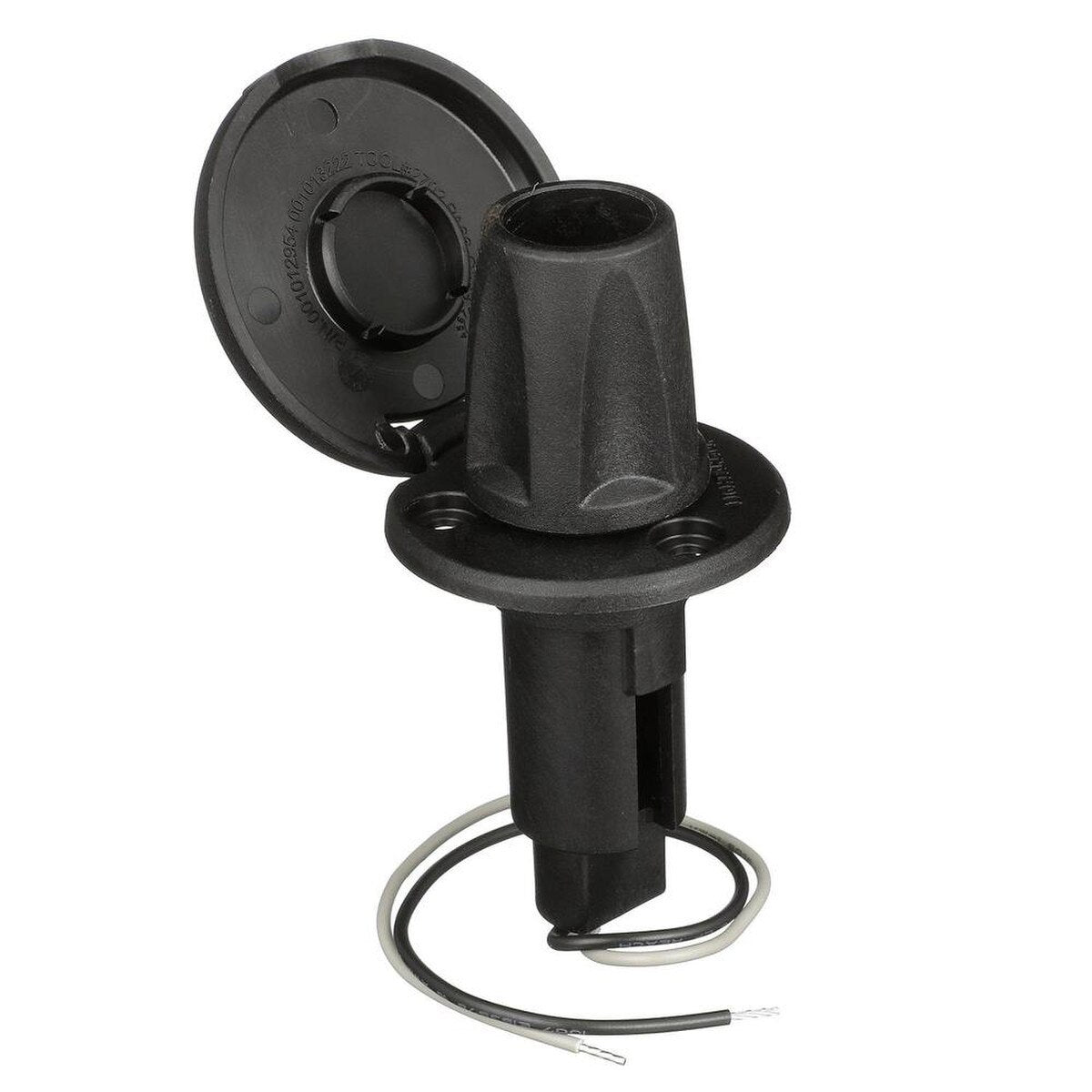 Attwood LightArmor Base Enchufable - 2 Pines - Negro - Redonda