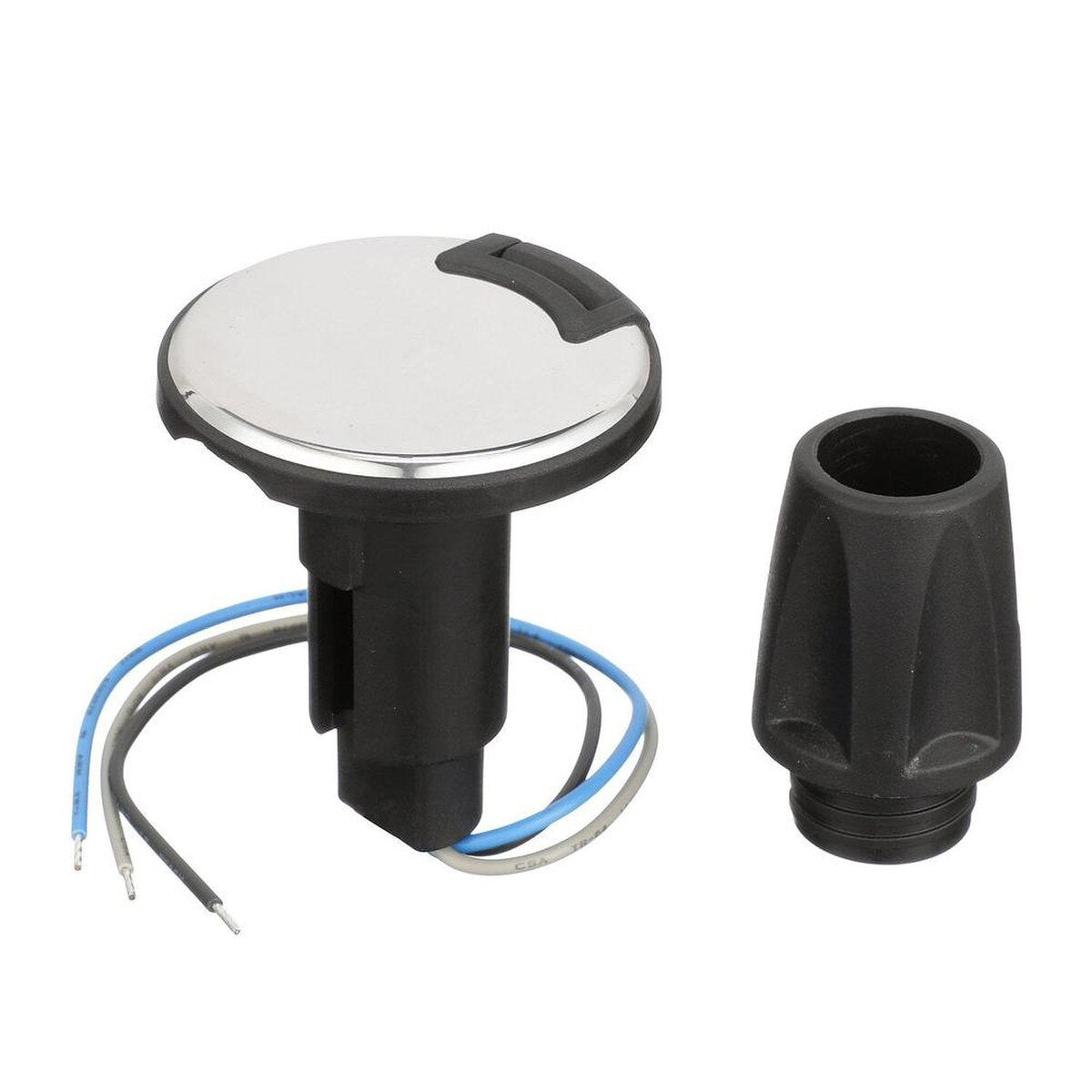Attwood LightArmor Plug-In Base - 3 Pin - Stainless Steel - Round