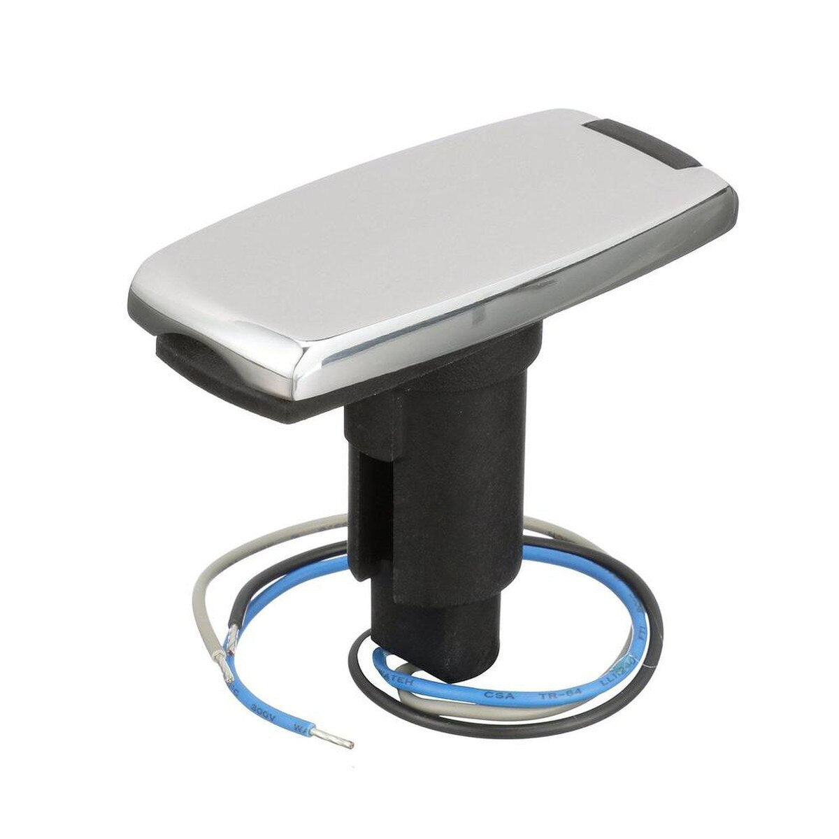 Attwood 910V Series Rectangle Base 3-Pin Over Mold 306 Stainless Steel Black Cover