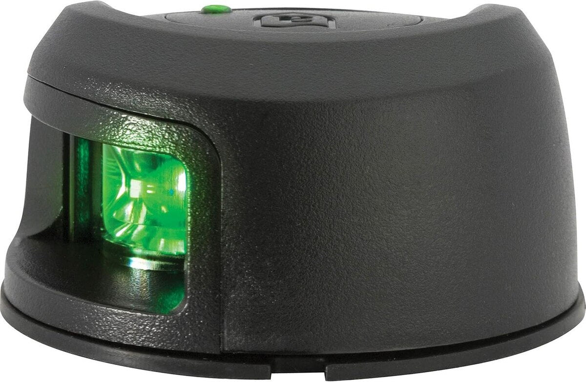 Attwood LightArmor Deck Mount Navigation Light - Black Composite - Starboard (green) - 2NM