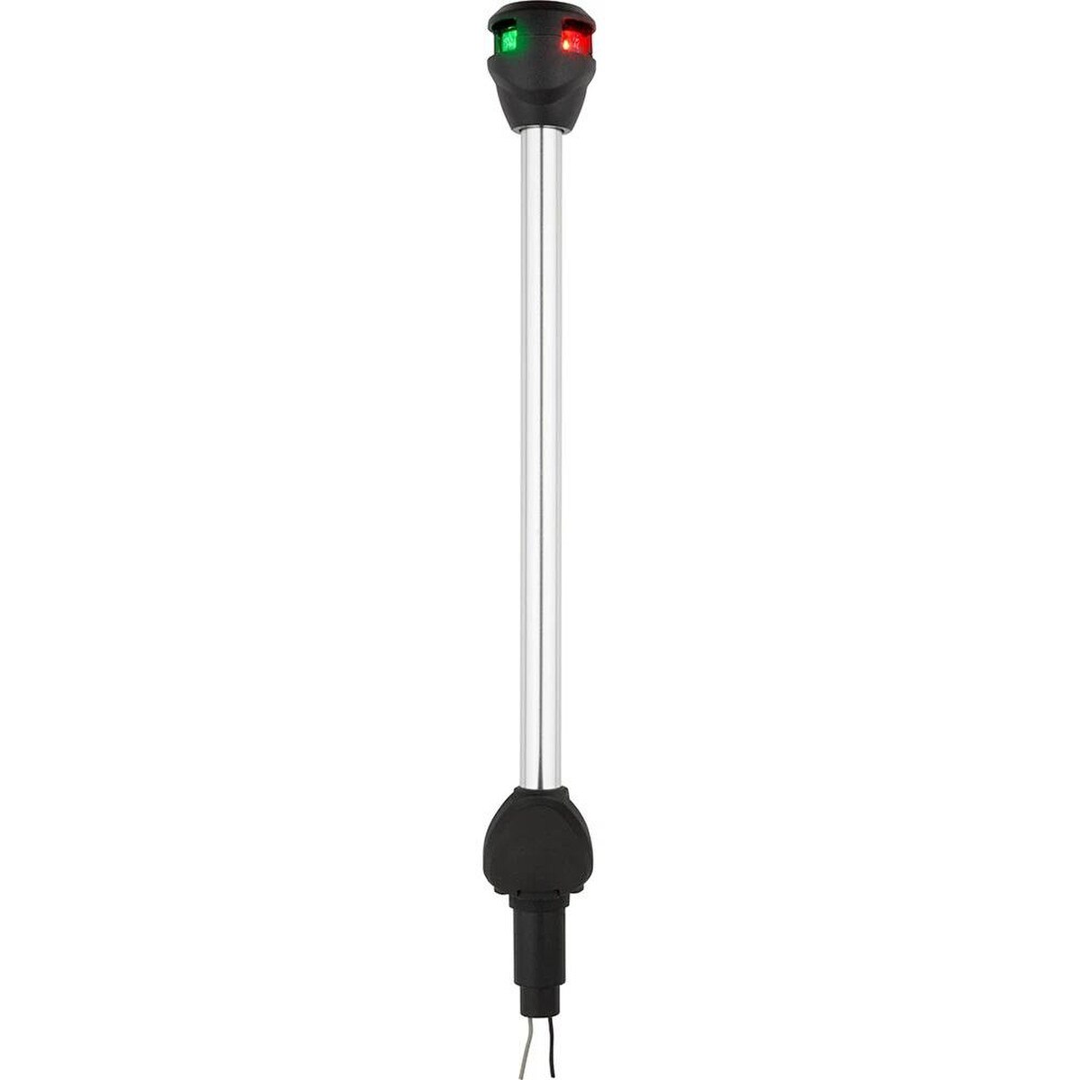 Asta de luz de navegación Attwood LightArmor bicolor con collar de bloqueo y luz de trabajo - 14" recta