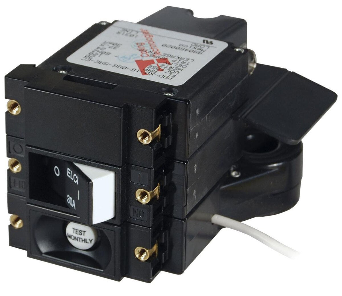 Blue Sea A-Series ELCI Main Circuit Breaker - Double Pole 120V AC 30A - Flat Rocker