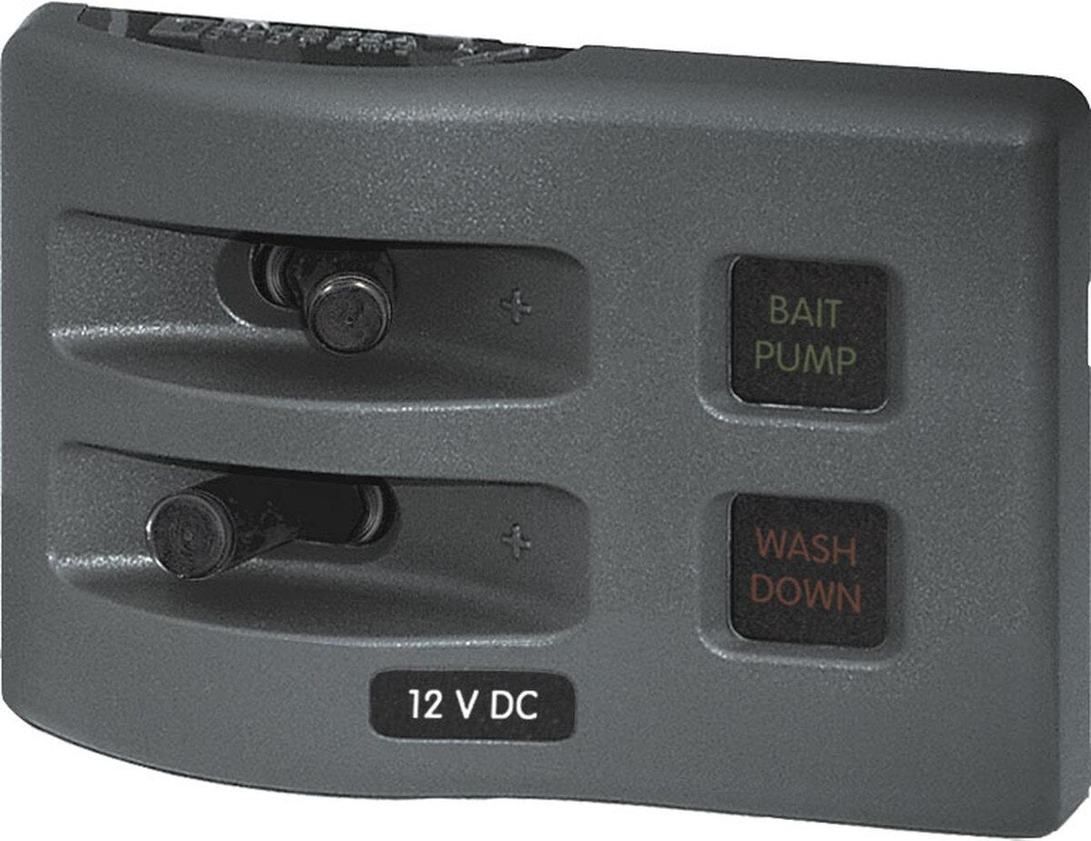 Blue Sea 4302 WeatherDeck Water Resistant Fuse Panel - 2 Position - Grey
