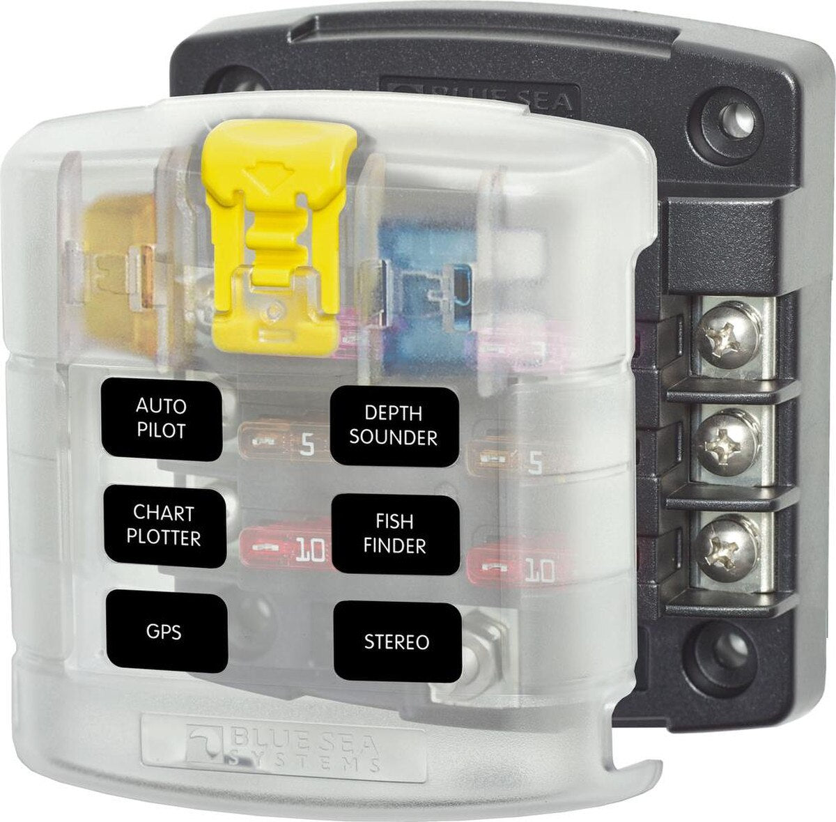 Blue Sea 5028 ST Blade Fuse Block w/ Cover - 6 Circuit without Negative Bus