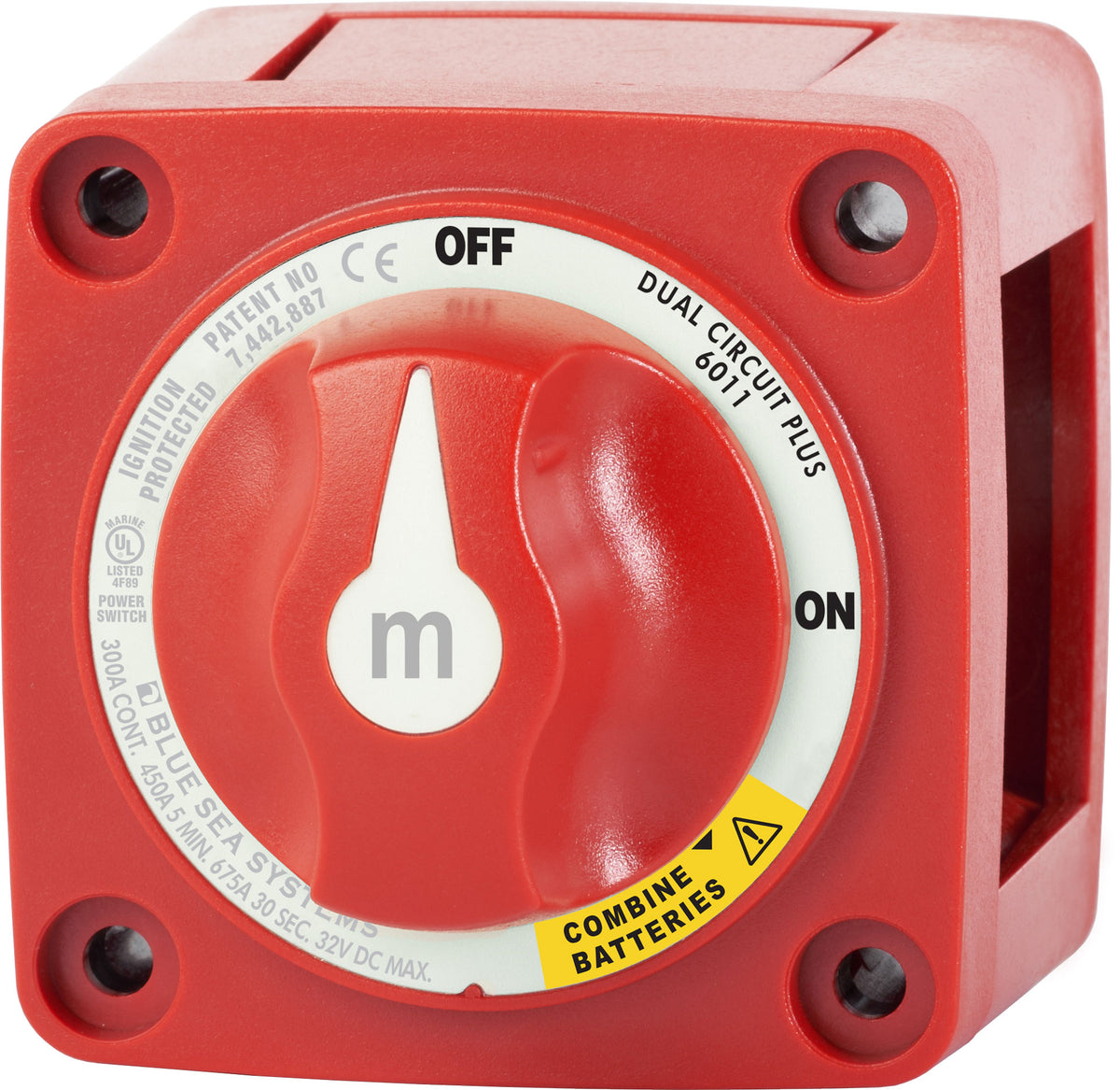 Blue Sea 6011 Interruptor de batería serie m (Mini) Circuito dual más