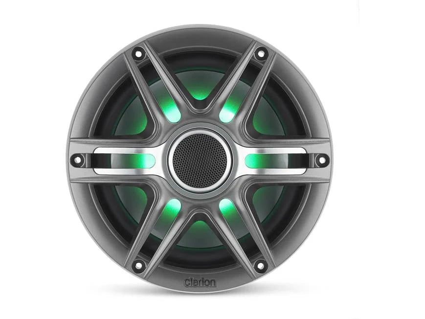 Clarion CMSP Series 7.7" Marine Speakers w/ Classic Grill w/ RGB Lighting - CMSP-771RGB-SWG