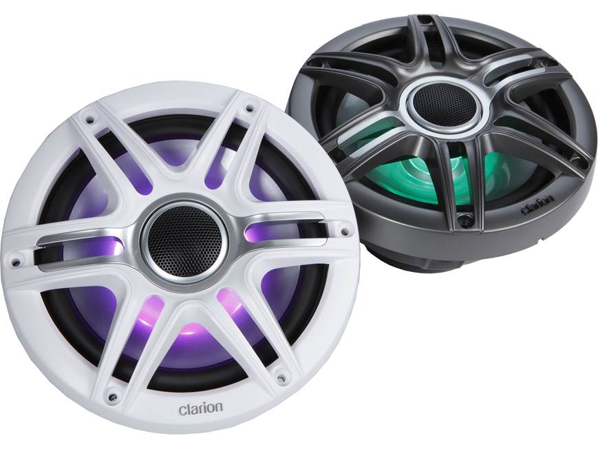 Clarion CMSP Series 7.7" Marine Speakers w/ Classic Grill w/ RGB Lighting - CMSP-771RGB-SWG