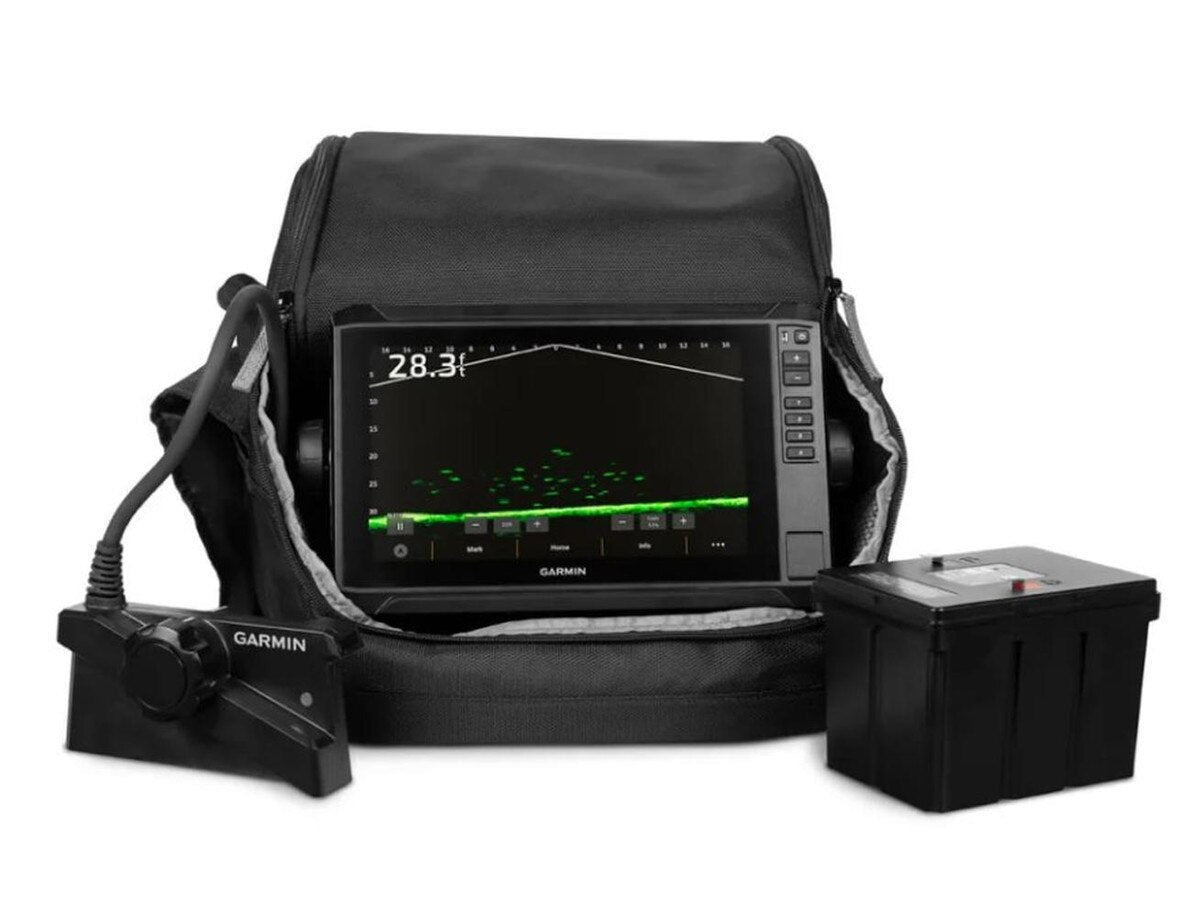 Garmin ECHOMAP™ UHD2 93SV LiveScope™ Plus Ice Fishing Bundle LI w/ECHOMAP™ UHD2 93sv, LiveScope Plus System & Lithium-ion Battery