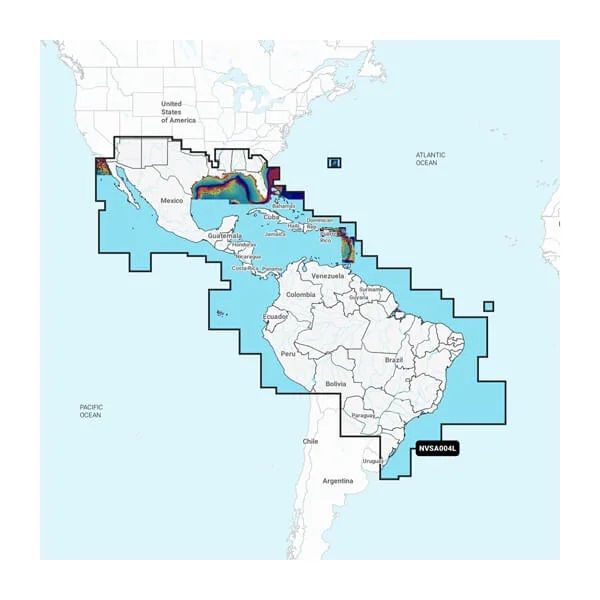 Garmin Navionics Vision+™ NVSA004L - México, del Caribe a Brasil - Cartas marinas costeras e interiores