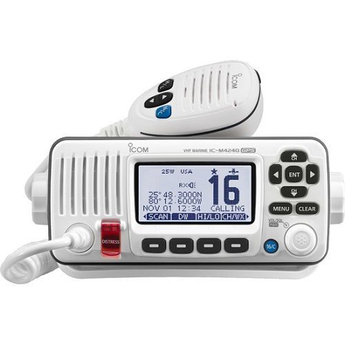 Radio VHF Icom M424G blanca, clase D DSC con GPS integrado