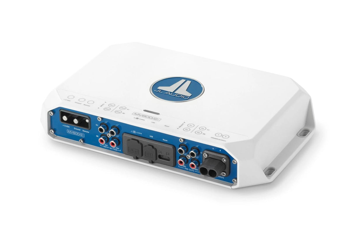 Amplificador de rango completo de 2 canales JL Audio serie MVI de 600 W con DSP integrado - MV600/2i