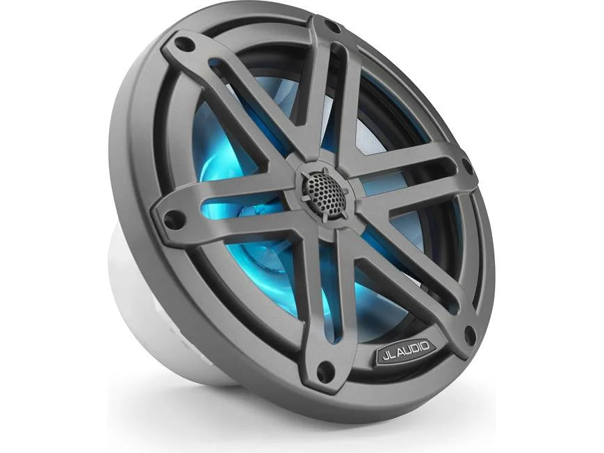 JL Audio M3 Series 7.7" Marine Coaxial Speakers w/Grey Metallic Sport Grilles w/RGB LED Lighting - M3-770X-S-Gm-i