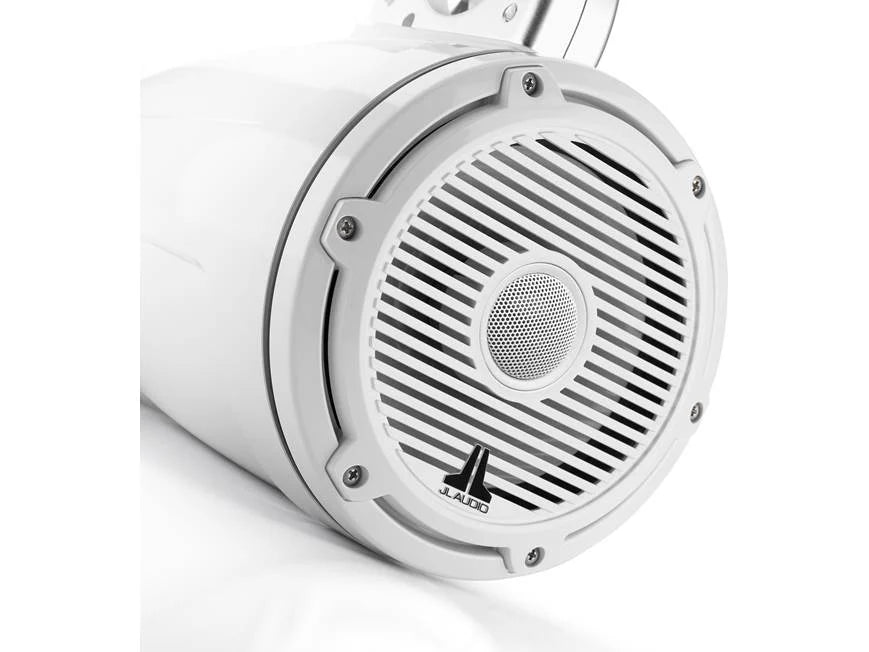 Sistema coaxial de torre cerrado de 7.7" serie M6 de JL Audio con rejilla clásica blanca brillante - M6-770ETXv3-Gw-C-3Gw