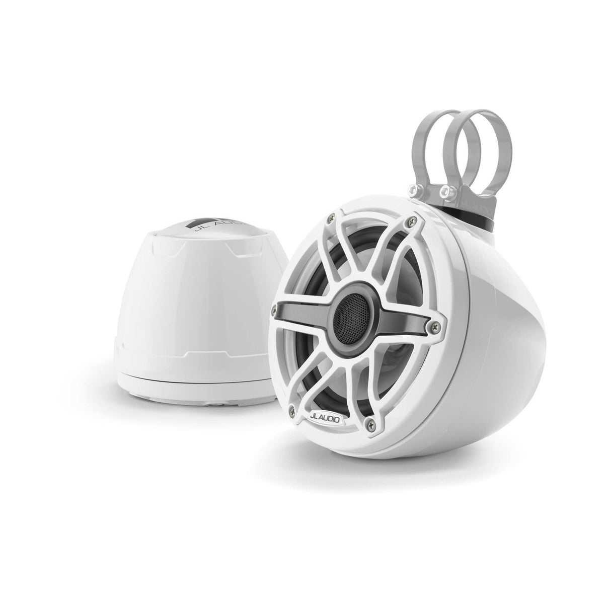 JL Audio M6 VeX™ Series 6.5" Enclosed Coaxial Speakers w/White Sports Grilles - M6-650VEX-Gw-S-GwGw