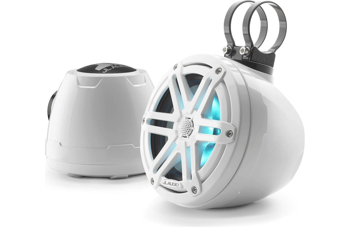 JL Audio M3 VeX™ Series 6.5" Enclosed Coaxial Speakers w/RGB LED Lighting & White Sports Grilles - M3-650VEX-Gw-S-Gw-i