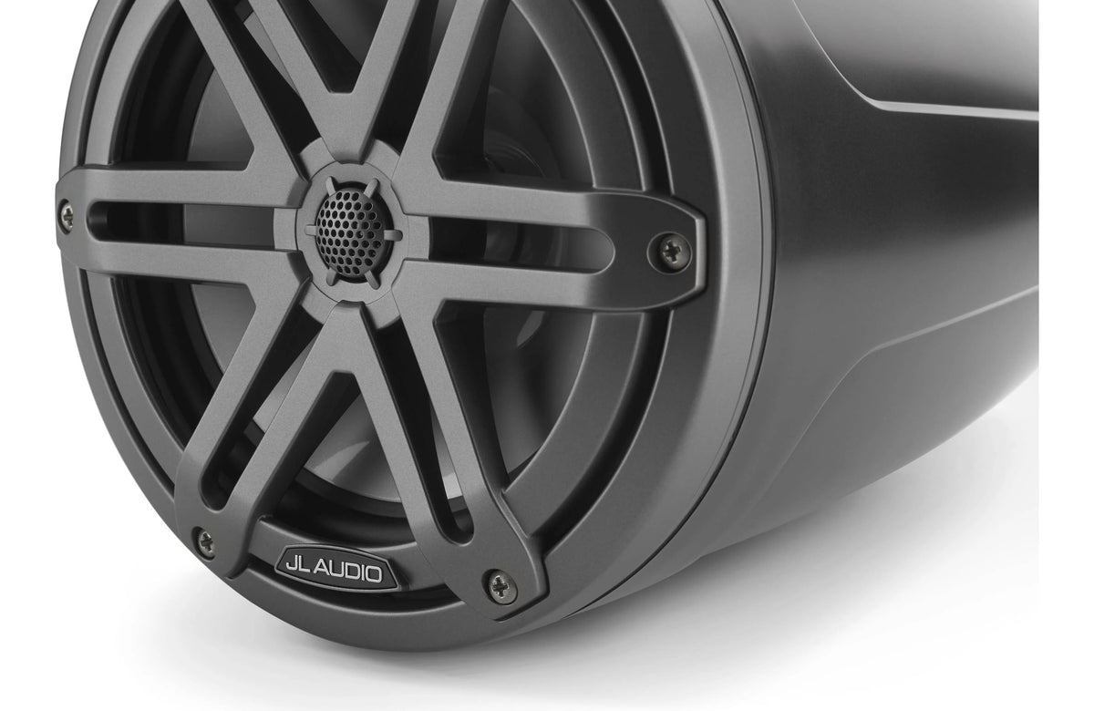 JL Audio M3 Series 7.7" Enclosed Tower Coaxial System with Grey Metallic Sport Grille - M3-770ETXv3-Sb-S-Gm