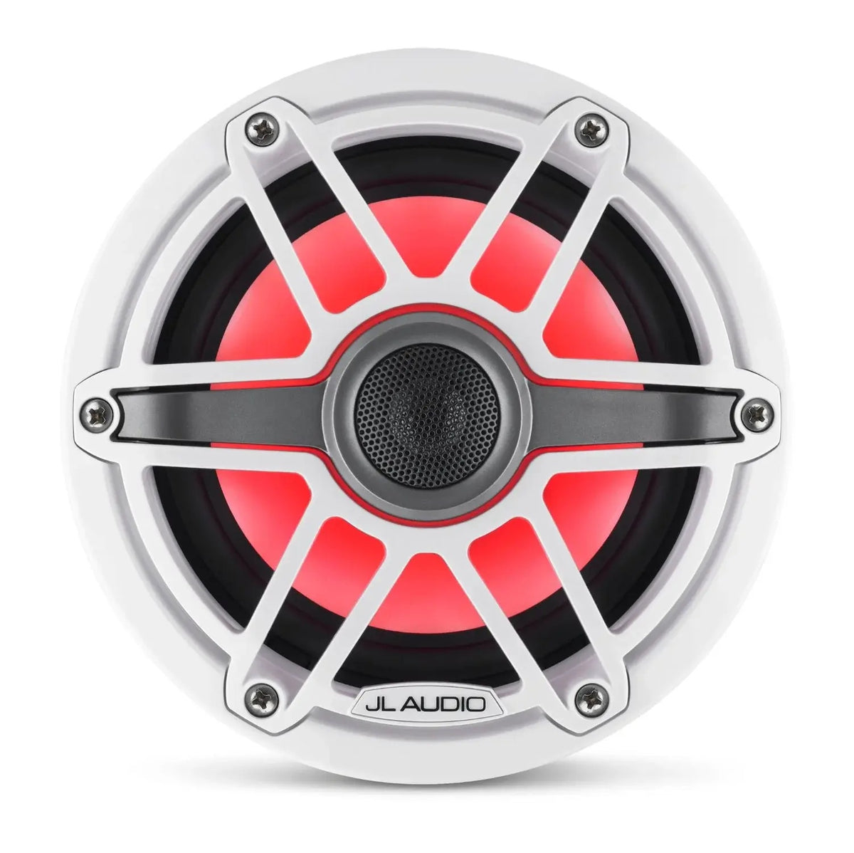 JL Audio M6 Series 6.5" Marine Coaxial Speakers w/Gloss White Sport Grille & Transflective™ LED Lighting - M6-650X-S-GwGw-i