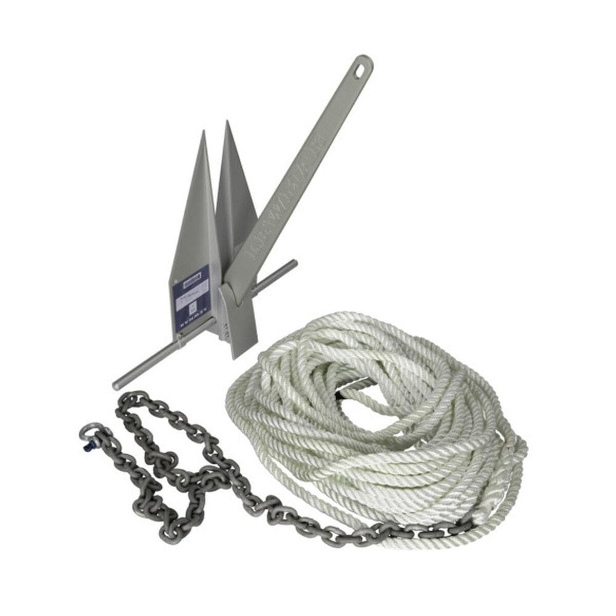 Kit de anclaje LFX con 15' de cadena G4 de 5/16" y 200' de cabo de 8 cordones de 5/8" - 10 LB