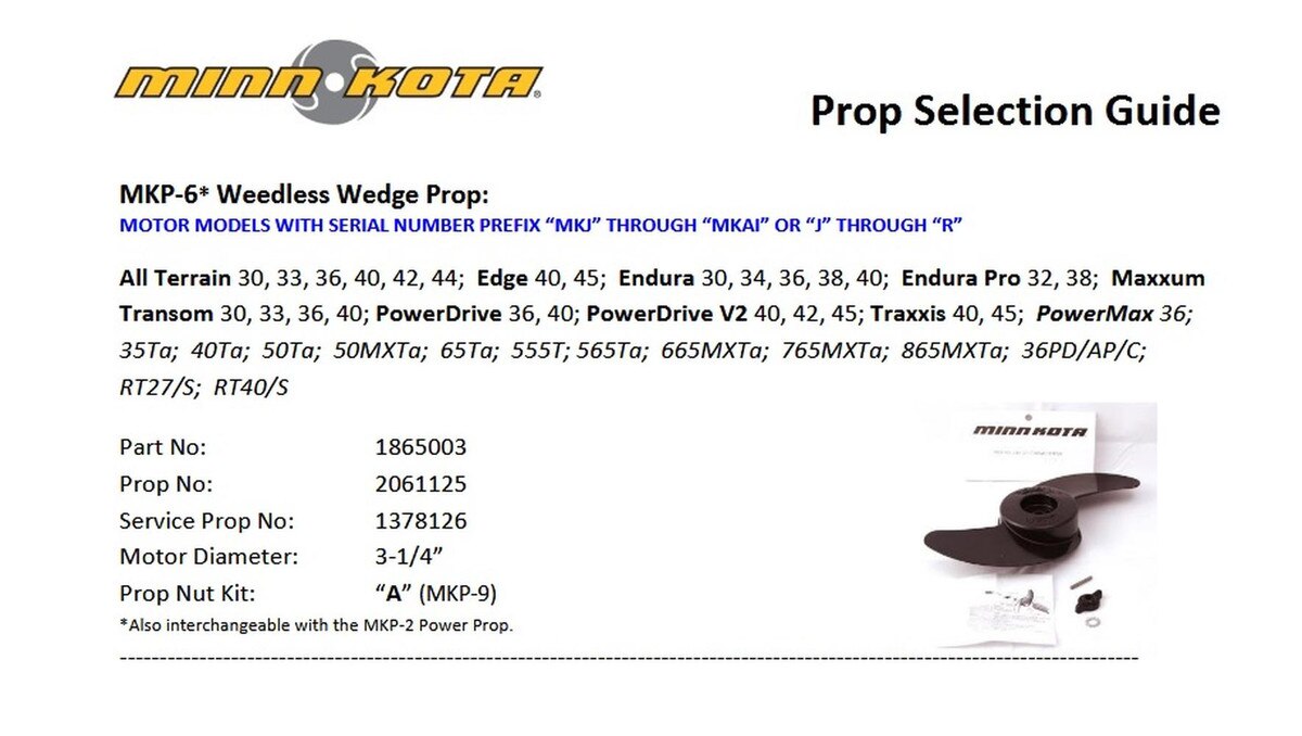 Minn Kota MKP-6 Weedless Wedge™ Prop