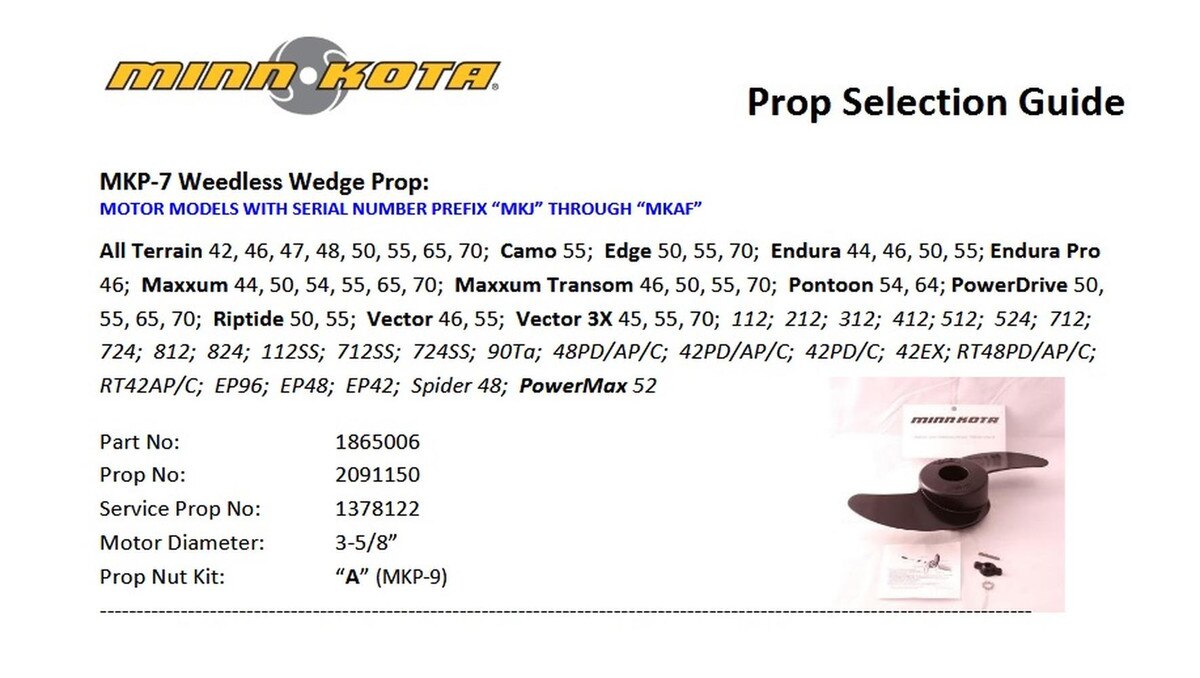 Minn Kota MKP-7 Weedless Wedge™ Prop