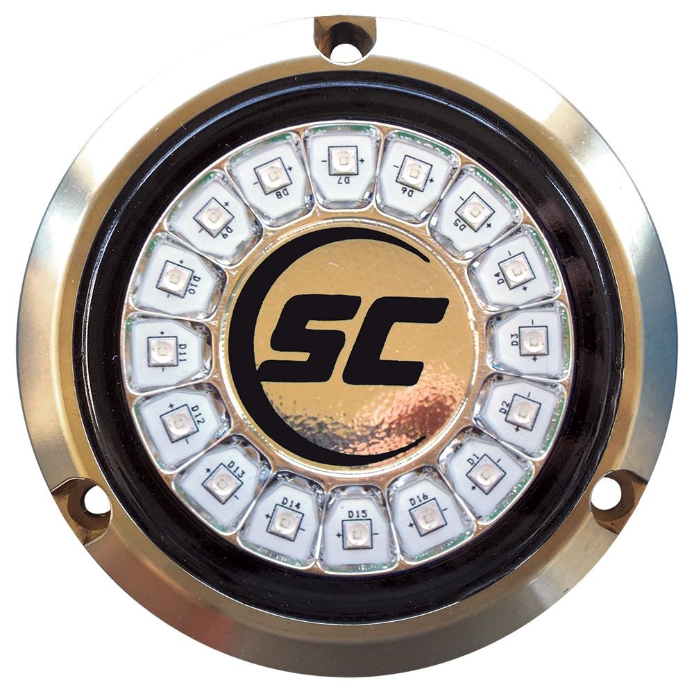 Luz Submarina que Cambia de Color Azul/Blanco Shadow-Caster - 16 LED - Bronce