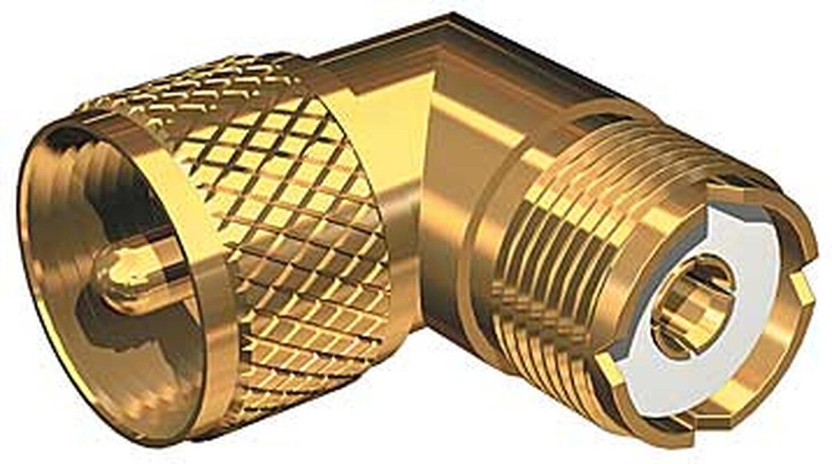 Shakespeare Right Angle Connector - PL-259 to SO-239 Adapter