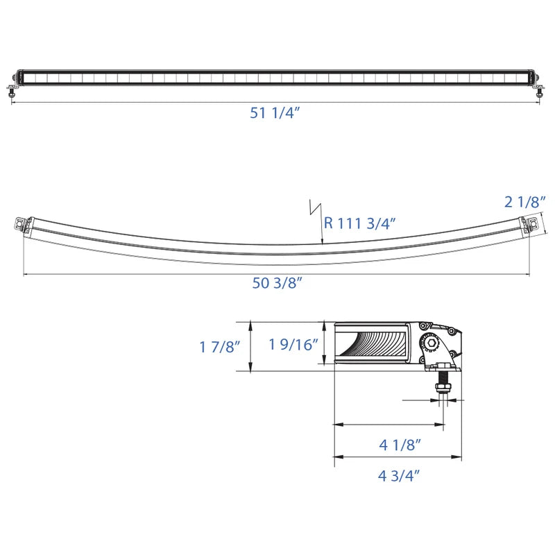 Plashlights SRX2 50" Curved Single Row LED Light Bar