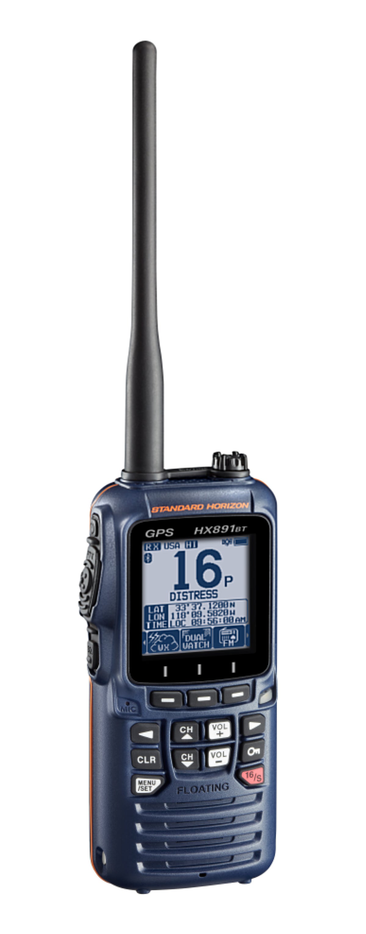 Radio VHF portátil Standard Horizon HX891BT con Bluetooth - Azul marino