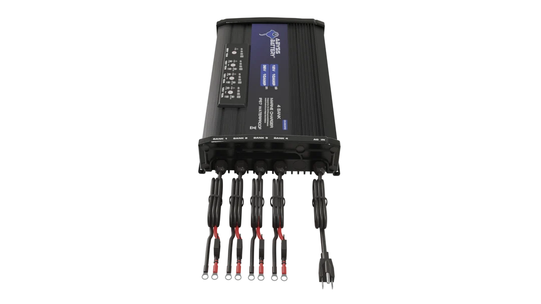 Cargador de batería de litio Abyss de 4 bancos, 36V/12V
