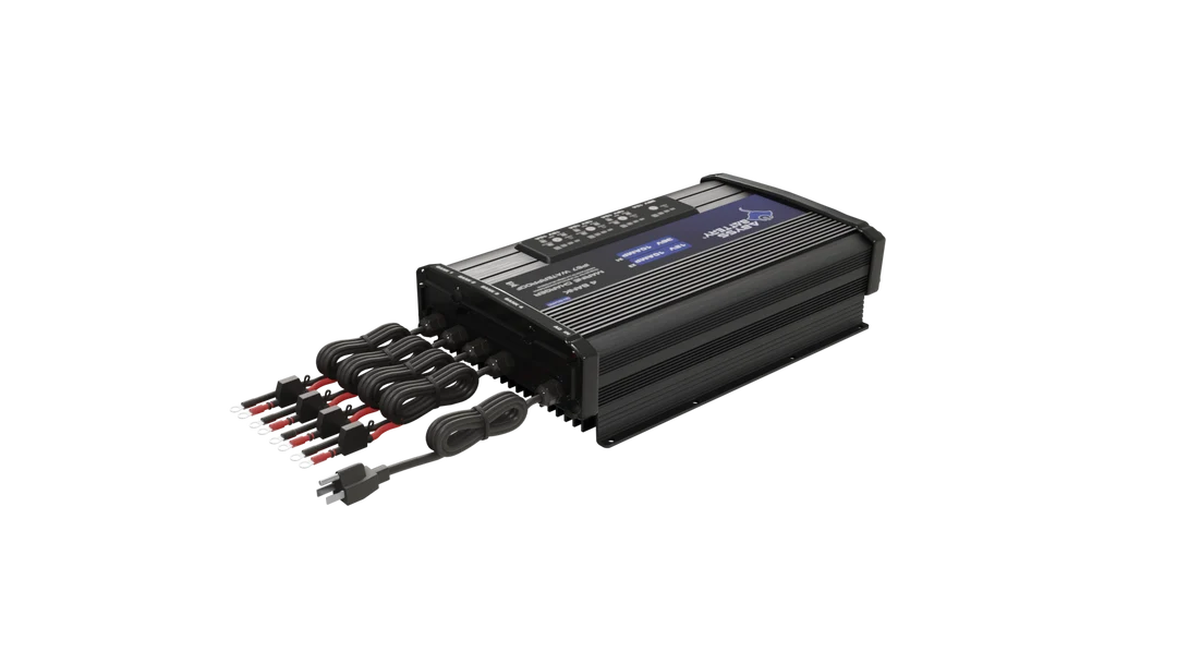Cargador de batería de litio Abyss de 4 bancos, 36V/12V